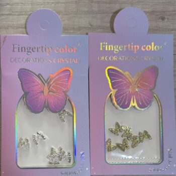 DECO UÑAS MARIPOSAS DORADAS Y PLATEADAS  MF24402