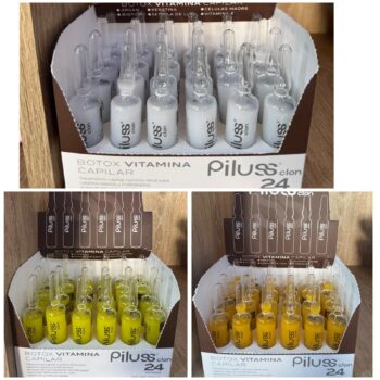 CAJA DE AMPOLLETAS CAPILARES PILUS keratina-vitaminaE-argan