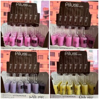 CAJA DE AMPOLLETAS CAPILARES PILUS Cebolla morada-Acido hialuronico-Biotina-Celulas madres