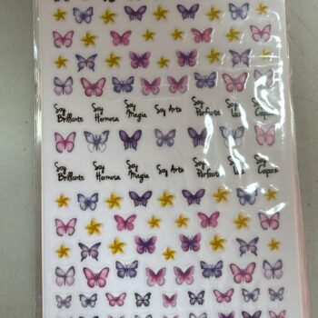 STICKER MARIPOSA Y LETRAS