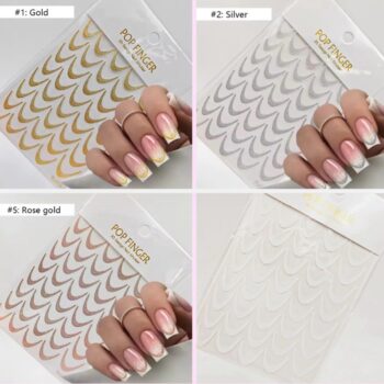 STICKER FRANCES DEGRADE BLANCO,DORADO,PLATEADO Y ORO ROSA