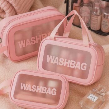 COSMETIQUERA WASHBAG X 3 rosada