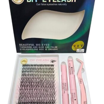 PESTAÑAS DIY 30P MIX CON PINZA, REMOVEDOR, PEGANTE Y SELLADOR
